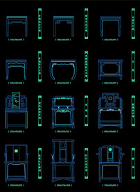 CAD中式家具图块
