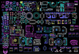 CAD室内家具平面图库