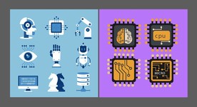 矢量人工智能概念元素