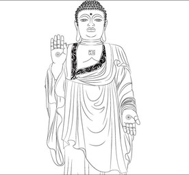 释迦摩尼矢量线稿