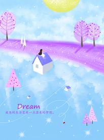 蓝色梦幻手绘图