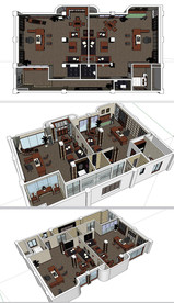中式办公室草图大师SU模型