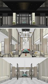 酒店大堂草图大师SU模型