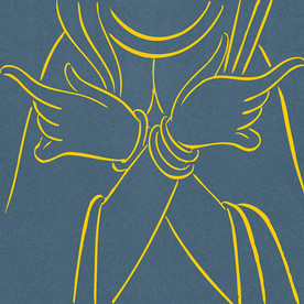 原创佛手莲花玄关背景墙背景画