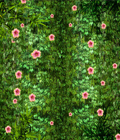 高清吊顶地板绿叶花朵背景墙