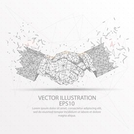 离子科技商务合作握手矢量素材