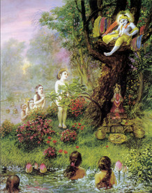 欧式抽象艺术神话人物背景墙