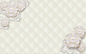 3D软包壁画 珍珠花朵 源分层