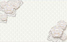 3D软包壁画 珍珠花朵 源分层