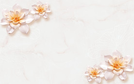 金莲 莲花 3D壁画 源分层