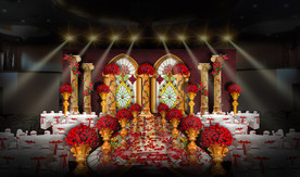 红金色欧式婚礼仪式区