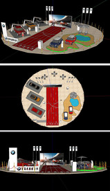 圆形车展草图大师SU模型