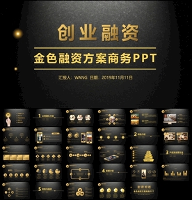 大气黑金商业计划创业融资ppt