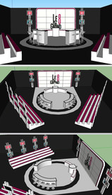 直播室演播室舞台草图SU模型