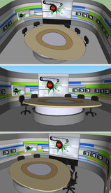 直播室演播室舞台草图SU模型