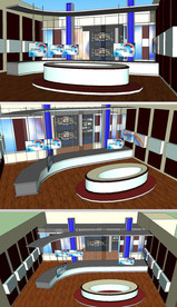 直播室演播室舞台草图SU模型