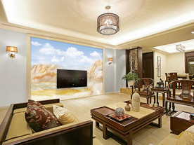 高档石材大理石纹电视背景墙