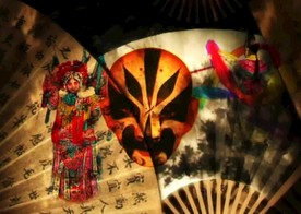 中国风京剧脸谱变脸