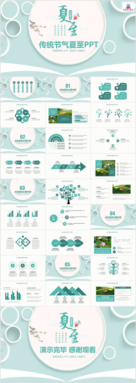 传统节气夏至小清新PPT