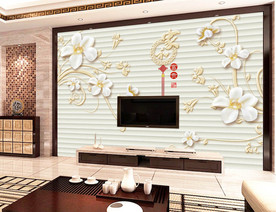 玉石背景墙 浮雕电视背景墙