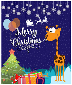 儿童圣诞礼物海报 卡通风格