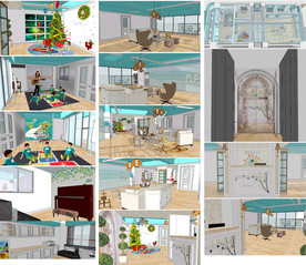 培训室内设计模型