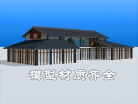 中式商铺模型