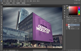 广告牌样机广告户外广告效果图