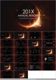 高逼格星空宇宙星球PPT模板