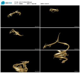 金色大气中国龙 舞台视频素材