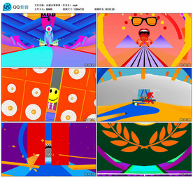 动感水果穿梭卡通 舞台背景视频