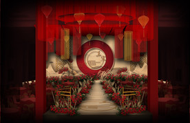 红色中式婚礼仪式区