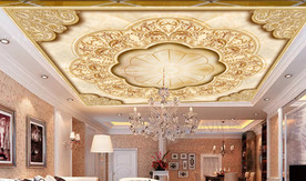 欧式风格吊顶 背景墙装饰画