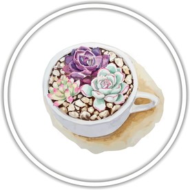 花装饰艺术画作花朵矢量国画水彩