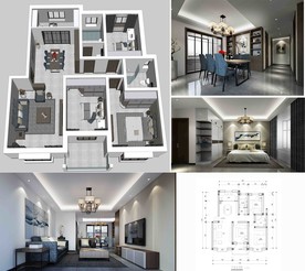 140平方新中式家装SU模型