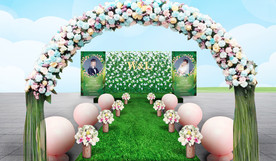 绿色户外婚礼仪式区