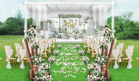白色系户外婚礼仪式区