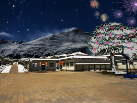 乡村雪乡夜景图