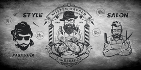 手绘美发装饰画背景墙