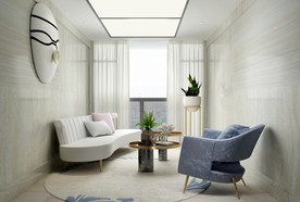 现代休息室 沙发 茶几 盆栽