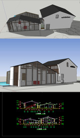 展览厅草图大师SU模型含CAD