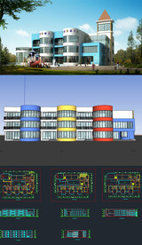 幼儿园草图大师SU模型含CAD