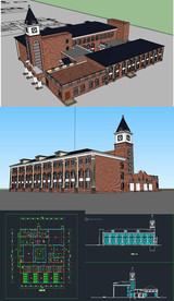 幼儿园草图大师SU模型含CAD