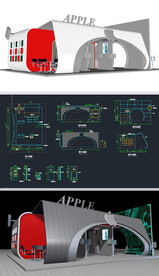 电脑公司展厅草图模型含CAD图