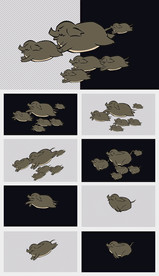 卡通猪奔跑循环透明通道视频素材