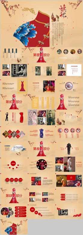 中国传统旗袍艺术文化展示PPT