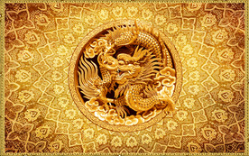 大气中国龙浮雕电视背景墙