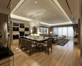 现代风格豪华别墅客餐厅