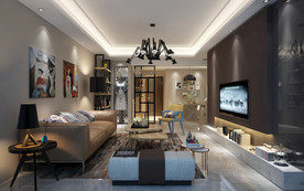 现代客厅 沙发 茶几 餐厅