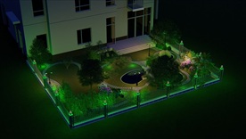 别墅游园夜景动态效果图